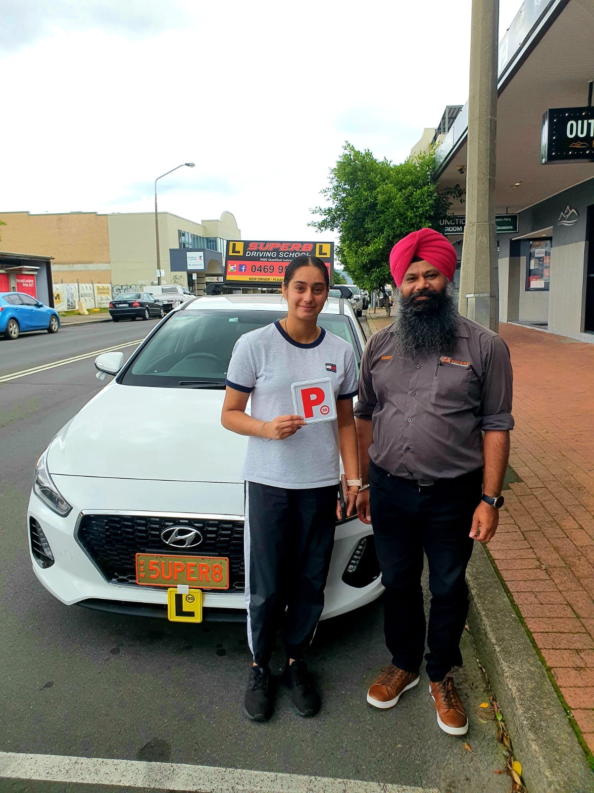 Student passing driving test with Superb Driving School