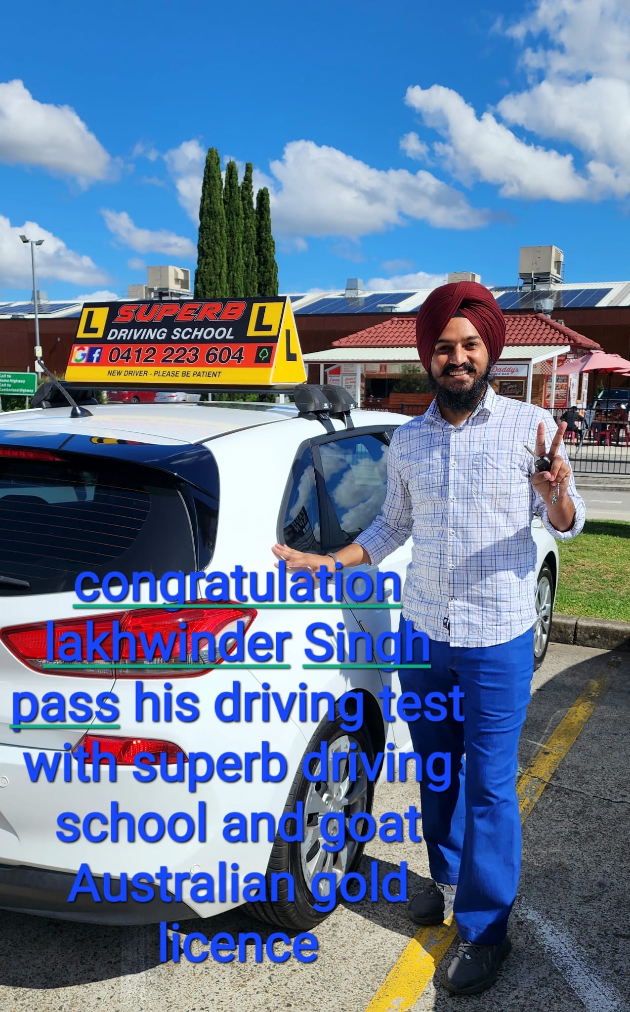 Lakhwinder passing driving test